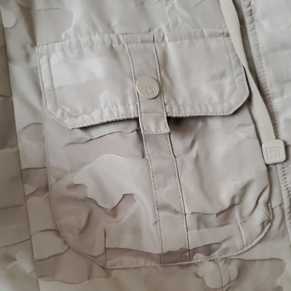 Blanc Noir Camo Anorak Jacket Hooded Pumice Stone Taupe Tan Size XS Reg. $229 - Picture 7 of 15